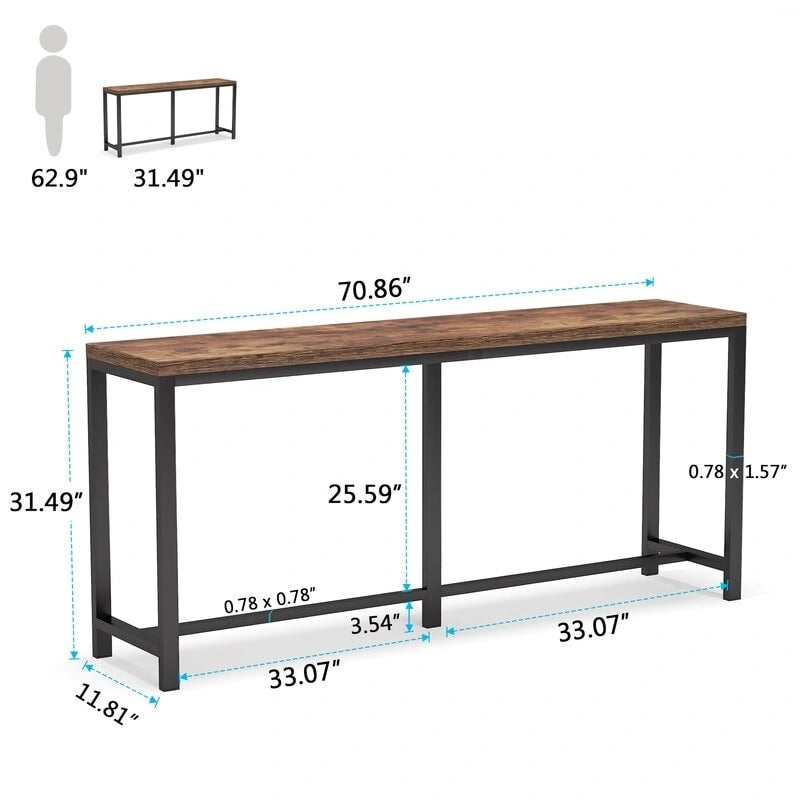 70,9 Inch Console Tafel met Opbergplank