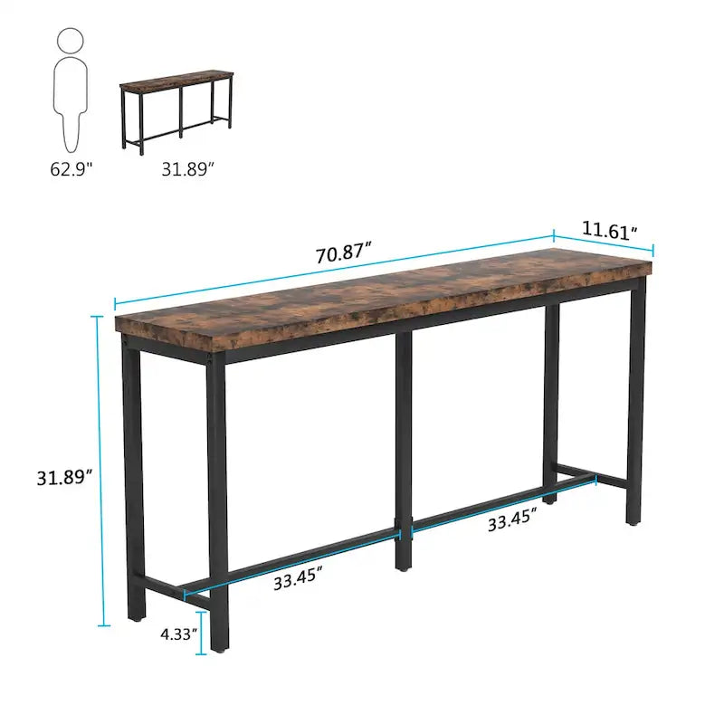 70,9 Inch Console Tafel met Opbergplank