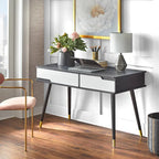 Mid-Century Modern bureau met imitatiemarmeren blad