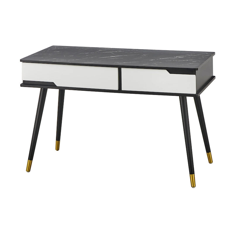 Mid-Century Modern bureau met imitatiemarmeren blad