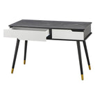 Mid-Century Modern bureau met imitatiemarmeren blad