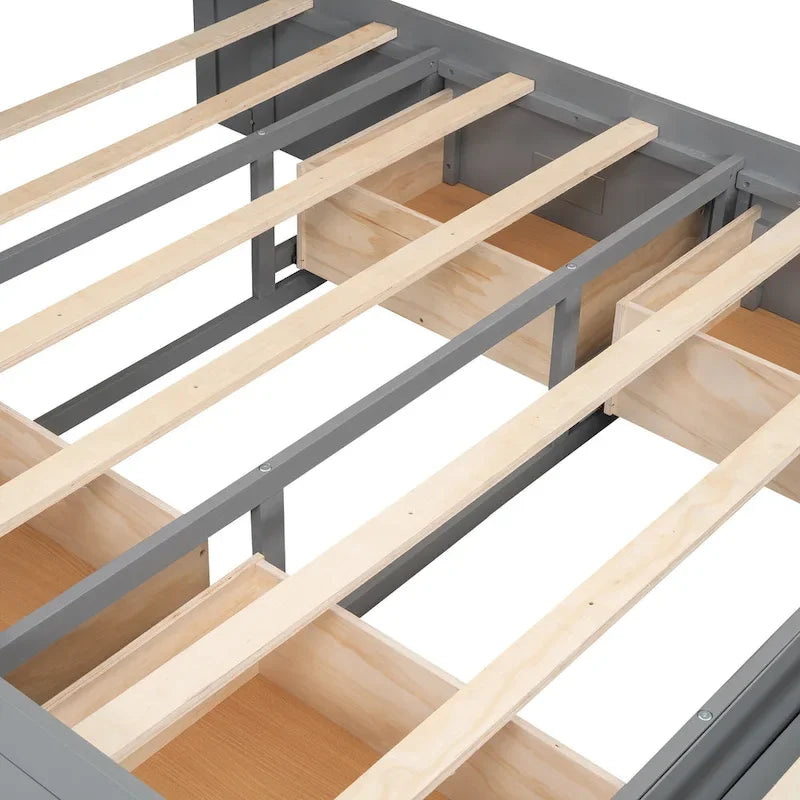 Tweepersoonsbed met Opbergend Hoofdeinde, Schoenrek en 4 Lades