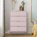 4 Drawers Chest Of Dresser Tall Storage Tower Cabinet with Metal Legs For Bedroom Living Room