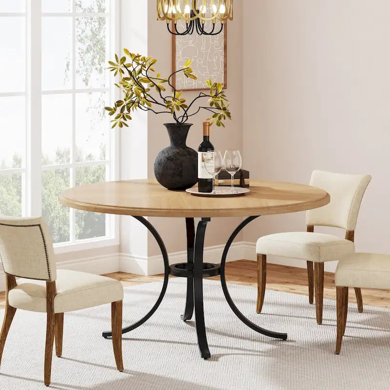 Ronde eettafel van 47 inch, geschikt voor 4–6 personen
