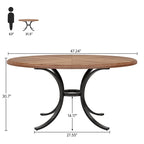 Ronde eettafel van 47 inch, geschikt voor 4–6 personen