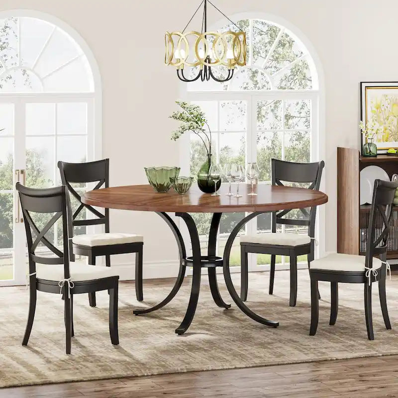 Ronde eettafel van 47 inch, geschikt voor 4–6 personen