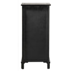 Zwart opbergkastje met rieten manden (verouderde look) - 40,6B x 30,5D x 88,9H cm