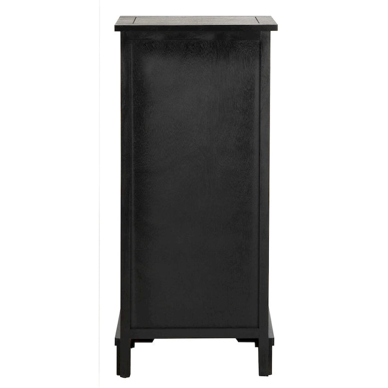 Zwart opbergkastje met rieten manden (verouderde look) - 40,6B x 30,5D x 88,9H cm