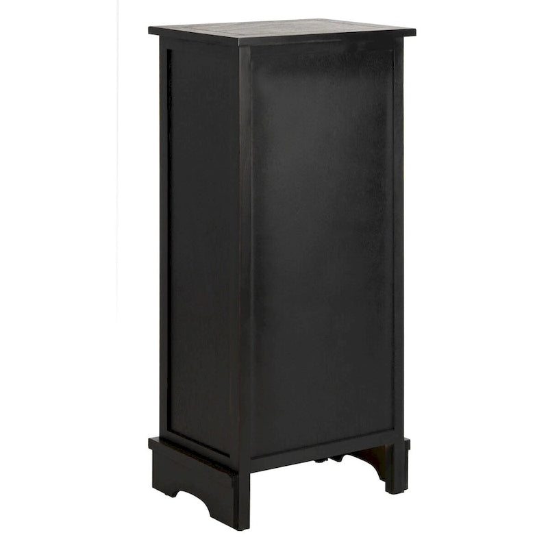 Zwart opbergkastje met rieten manden (verouderde look) - 40,6B x 30,5D x 88,9H cm