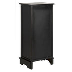 Zwart opbergkastje met rieten manden (verouderde look) - 40,6B x 30,5D x 88,9H cm