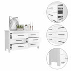 6-Laden Rechthoekige Commode – Licht Eiken en Wit