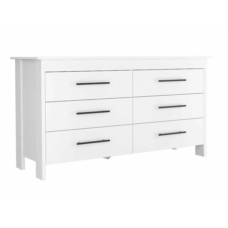 6-Laden Rechthoekige Commode – Licht Eiken en Wit