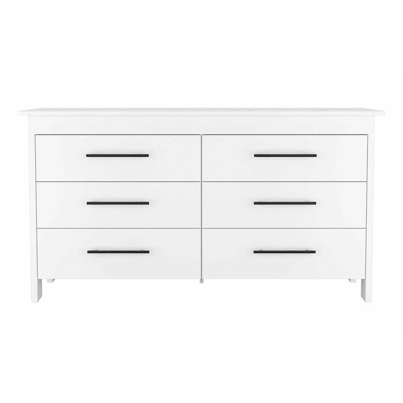 6-Laden Rechthoekige Commode – Licht Eiken en Wit