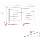 6-Laden Rechthoekige Commode – Licht Eiken en Wit