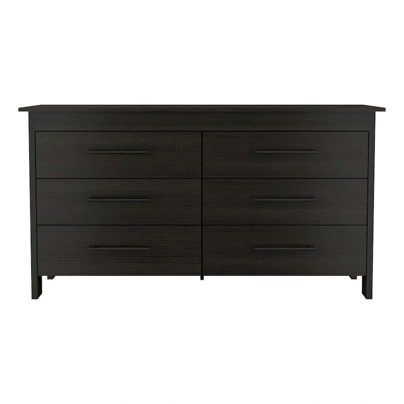 6-Laden Rechthoekige Commode – Licht Eiken en Wit