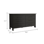 6-Laden Rechthoekige Commode – Licht Eiken en Wit