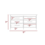 6-Laden Rechthoekige Commode – Licht Eiken en Wit