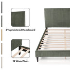 Queensize Corduroy Bedovertrek – Alleen Hoofdeinde & Frame Overtrek