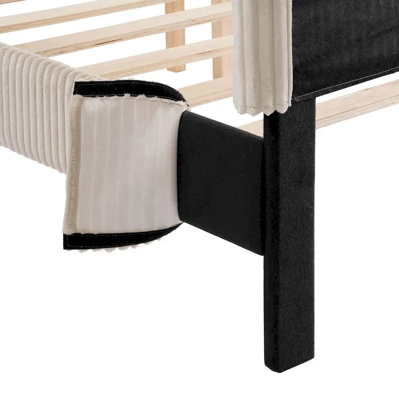 Queensize Corduroy Bedovertrek – Alleen Hoofdeinde & Frame Overtrek