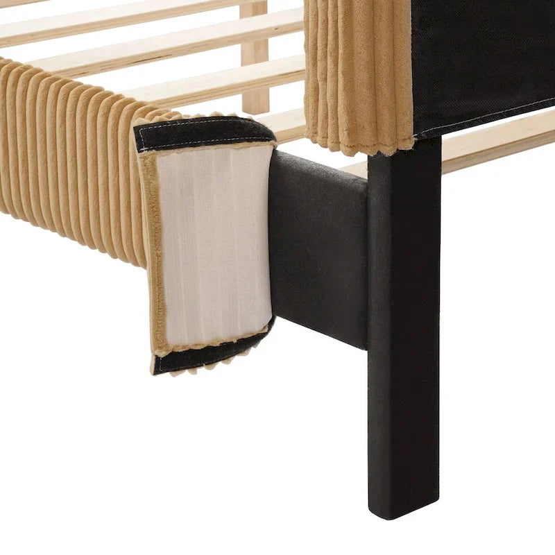 Queensize Corduroy Bedovertrek – Alleen Hoofdeinde & Frame Overtrek