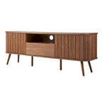 Finley 70 in. Farmhouse Curved TV Stand with Drawer and Storage Doors Fits TVs up to 75 in. with Cable Management, by JONATHAN Y