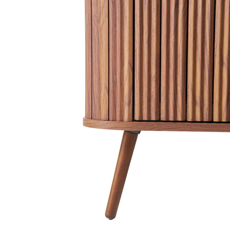 70 inch gebogen tv-meubel met lade en opbergdeuren