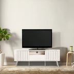 70 inch gebogen tv-meubel met lade en opbergdeuren