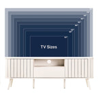 70 inch gebogen tv-meubel met lade en opbergdeuren