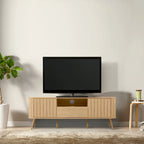 70 inch gebogen tv-meubel met lade en opbergdeuren