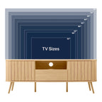 70 inch gebogen tv-meubel met lade en opbergdeuren