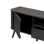 70 inch gebogen tv-meubel met lade en opbergdeuren