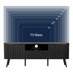 70 inch gebogen tv-meubel met lade en opbergdeuren