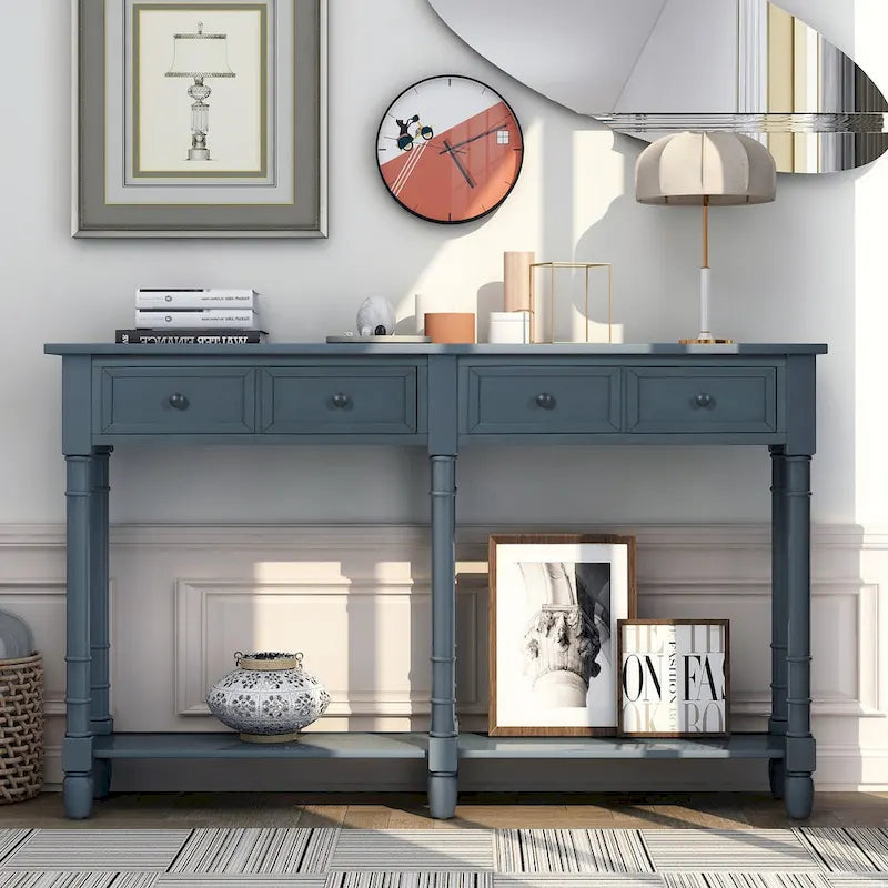 Wandtafel met twee lades en onderste plank