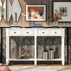 Wandtafel met twee lades en onderste plank