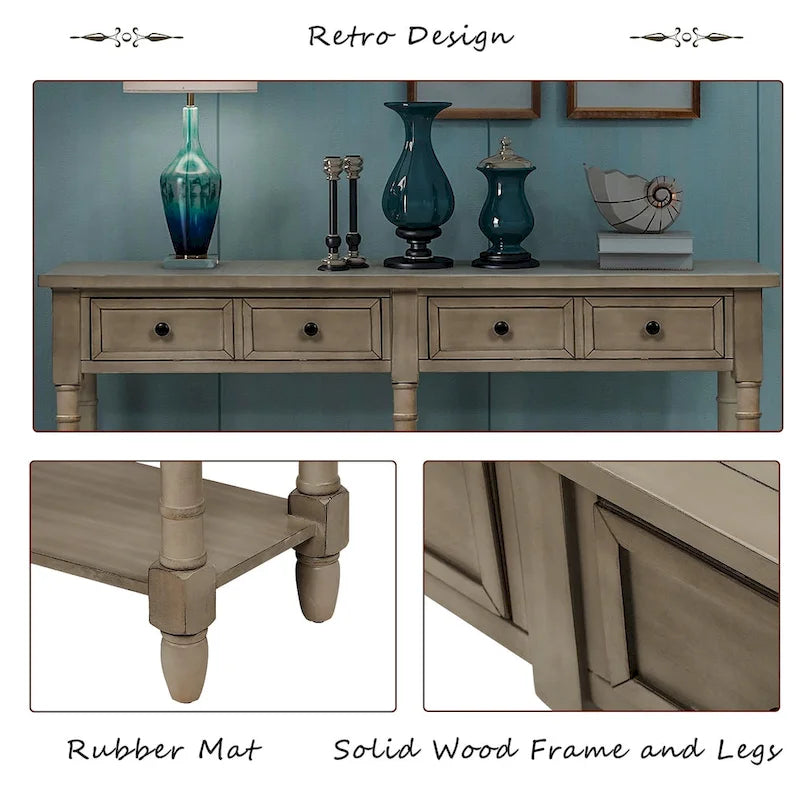 Wandtafel met twee lades en onderste plank