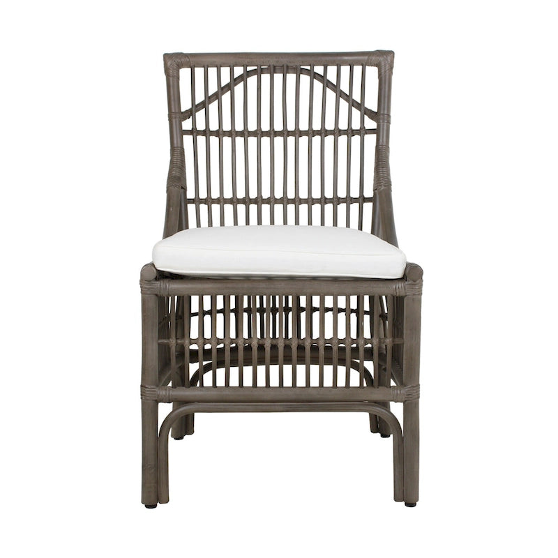 Rotan Eetkamerstoelen met Lattenrug en Kussens, Set van Twee