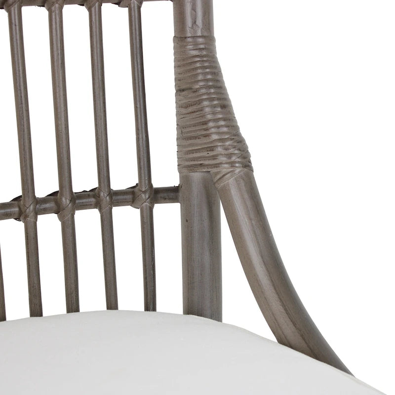 Rotan Eetkamerstoelen met Lattenrug en Kussens, Set van Twee