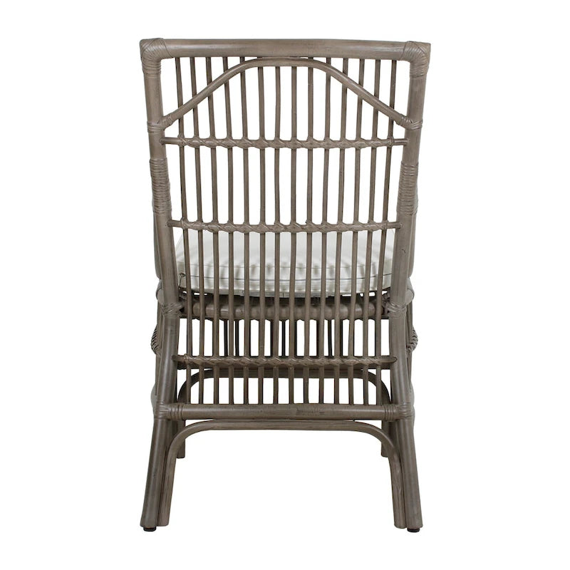 Rotan Eetkamerstoelen met Lattenrug en Kussens, Set van Twee