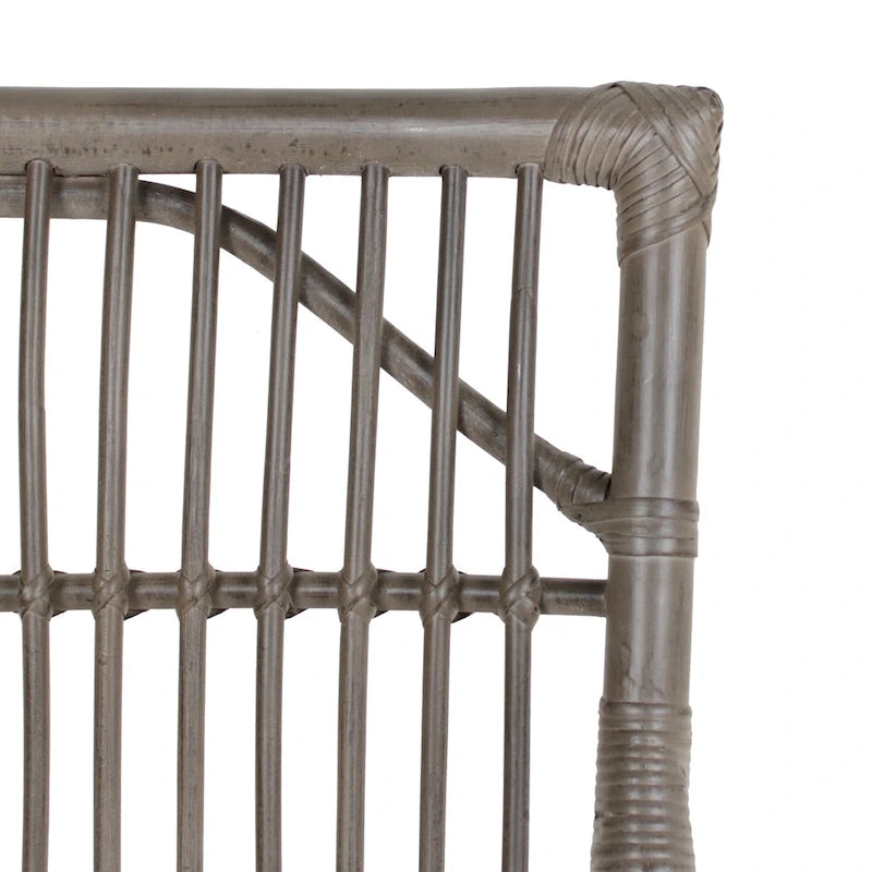 Rotan Eetkamerstoelen met Lattenrug en Kussens, Set van Twee
