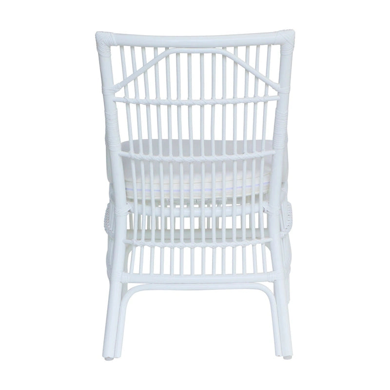Rotan Eetkamerstoelen met Lattenrug en Kussens, Set van Twee