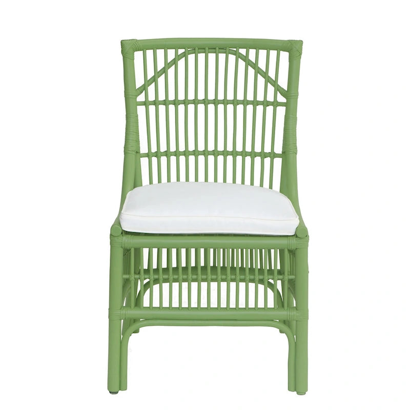 Rotan Eetkamerstoelen met Lattenrug en Kussens, Set van Twee