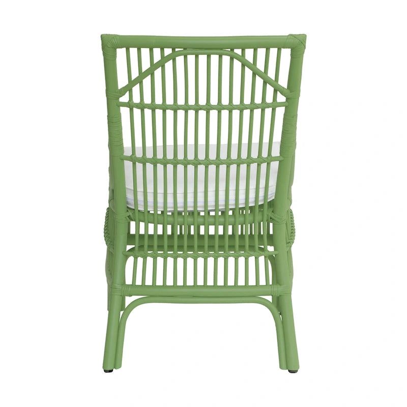 Rotan Eetkamerstoelen met Lattenrug en Kussens, Set van Twee