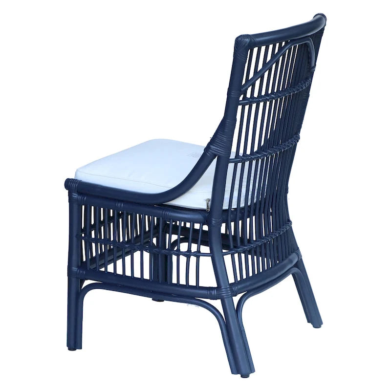 Rotan Eetkamerstoelen met Lattenrug en Kussens, Set van Twee