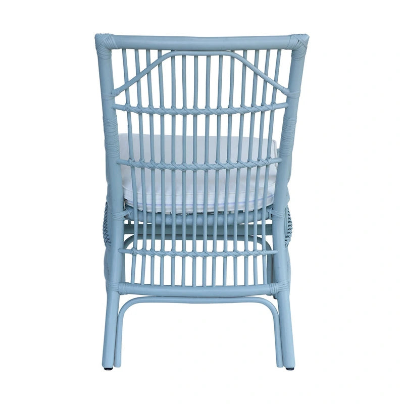 Rotan Eetkamerstoelen met Lattenrug en Kussens, Set van Twee
