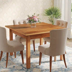 39,4" vierkante eettafel met massief houten poten, geschikt voor 2-4 personen