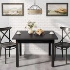39,4" vierkante eettafel met massief houten poten, geschikt voor 2-4 personen