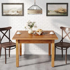 39,4" vierkante eettafel met massief houten poten, geschikt voor 2-4 personen