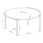 Ronde stalen salontafel met lichtgrijs blad, 37 inch