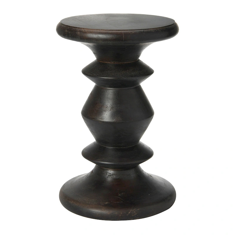 Massief houten bijzettafel of krukje in mid-century modern stijl
