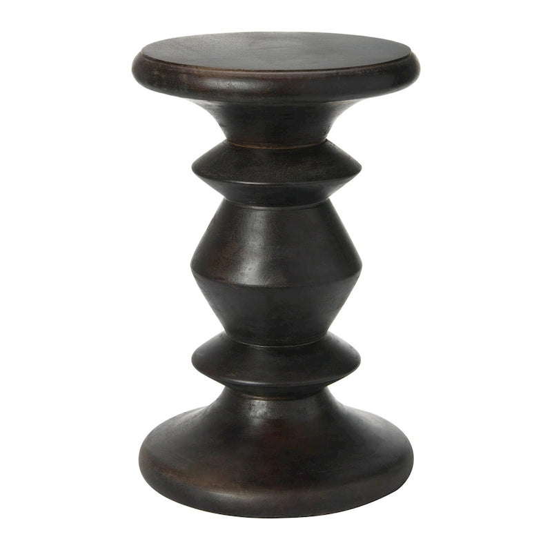 Massief houten bijzettafel of krukje in mid-century modern stijl